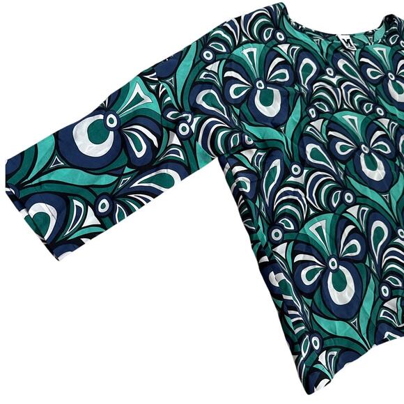 Missoni 3/4 Sleeve Multicolor Paisley Silk Printed Round Neck Blouse Size Small - Picture 7 of 12